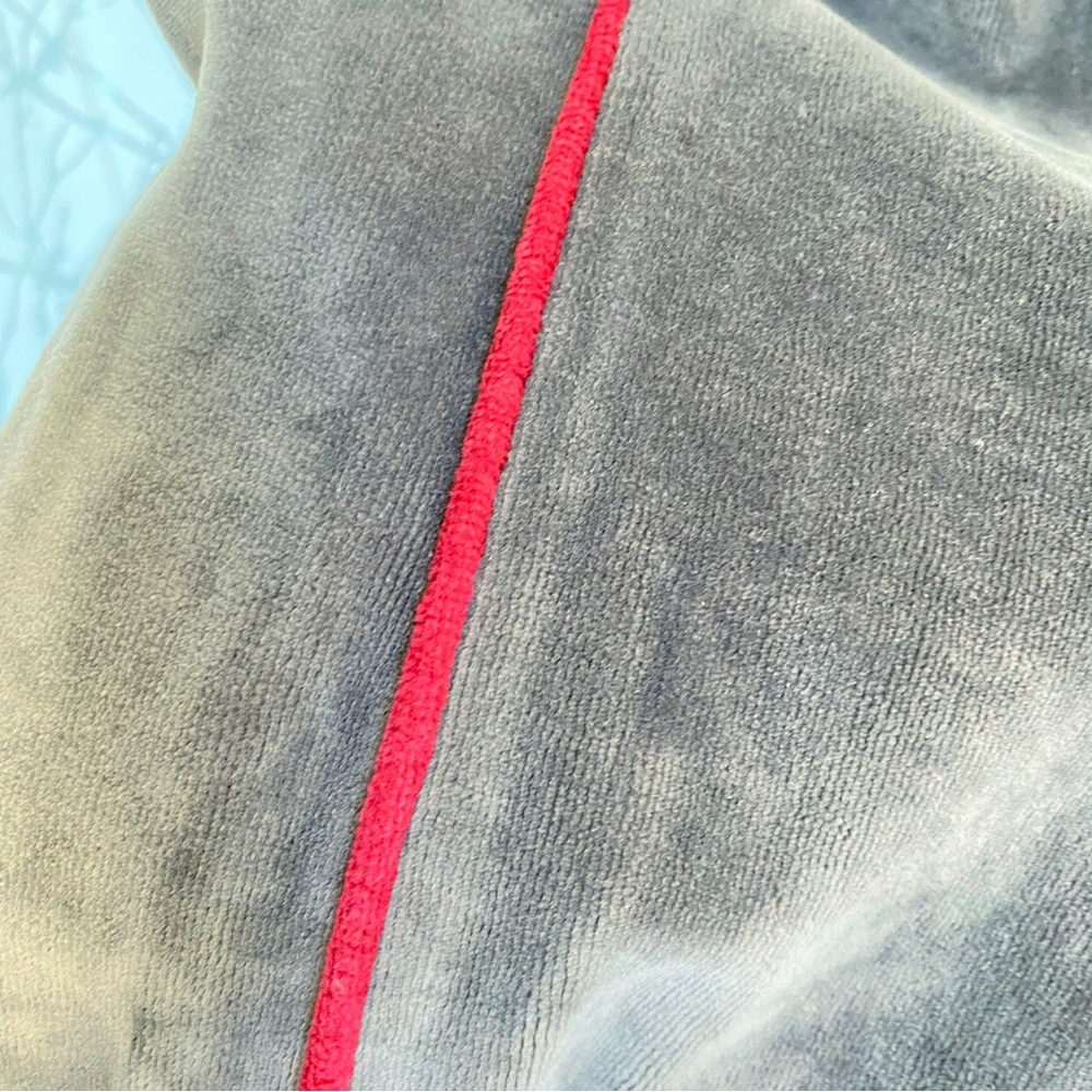 Vintage Christian Dior red stripe gray Valore velvet elastic waist track pants - Picture 7 of 12